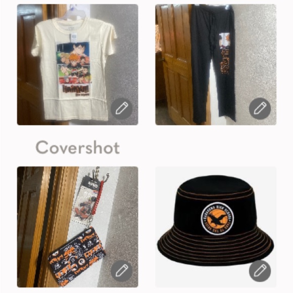 HAIKYU hat -tee -sweatpant -air freshener & wristlet bag 10”